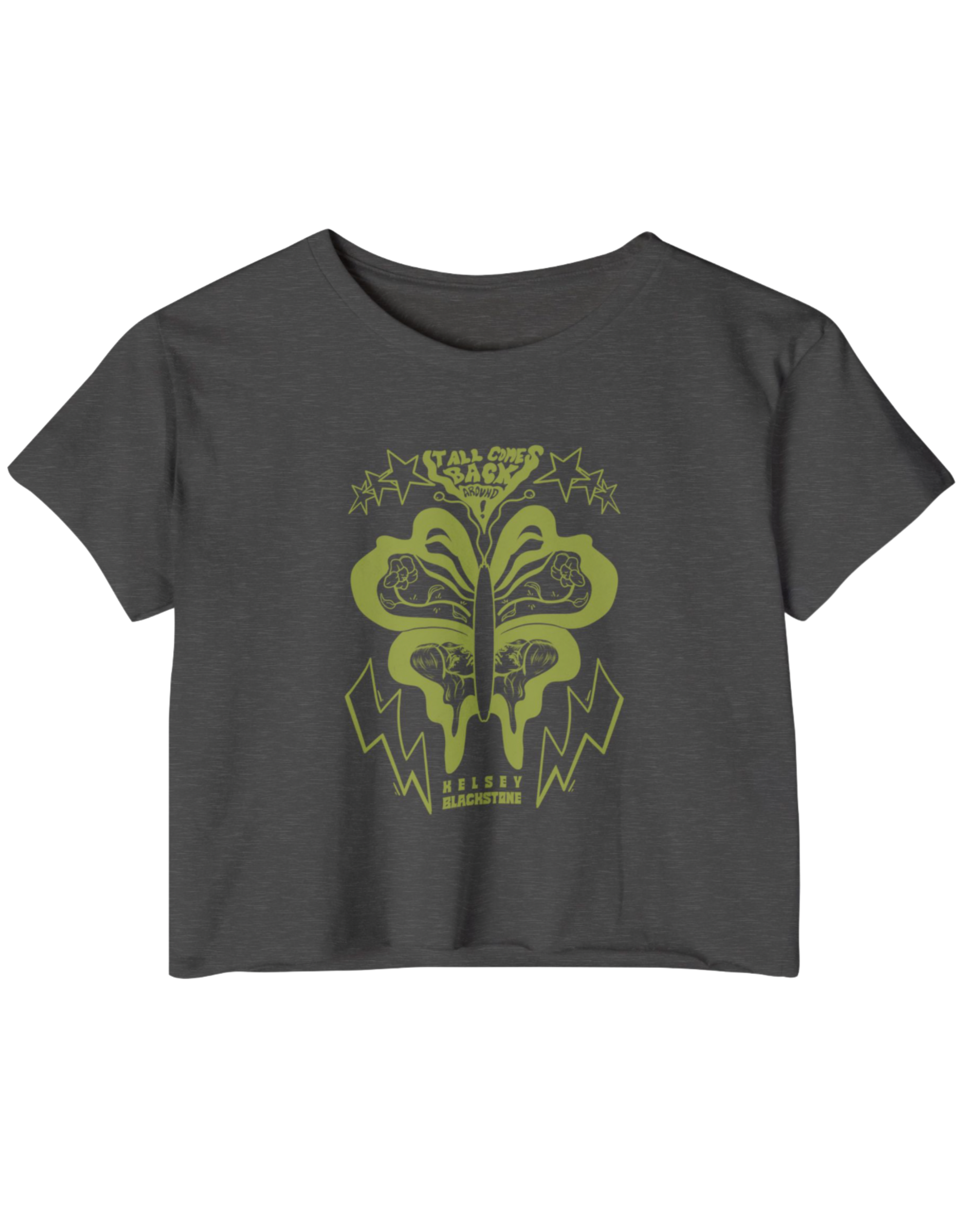 Kelsey Blackstone Grey Crop Tee